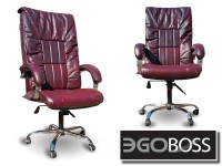 Офисное массажное кресло EGO BOSS EG1001 Maroon в комплектации ELITE натуральная кожа - магазин СпортДоставка. Спортивные товары интернет магазин в Новосибирске 